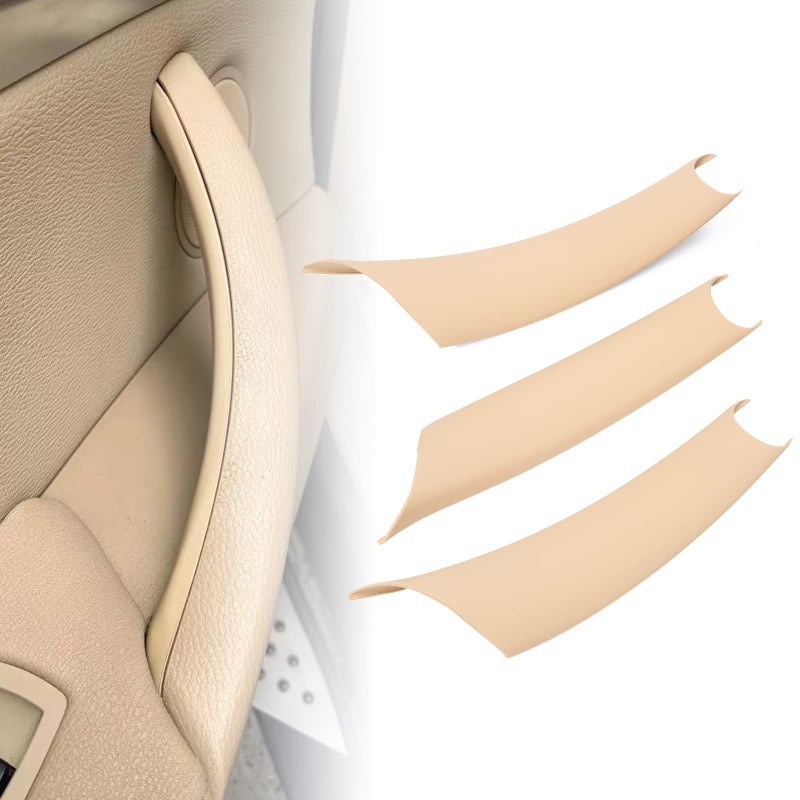 GEATaaT Door Pull Handle Cover Compatible with BMW X5 Series E70/E70 LCI 2008-2013,BMW X6 Series E71/E72 2008-2014 (3PCS) (Beige) - Image 1